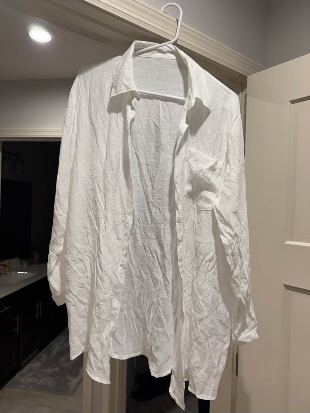 Men's Classic White Button-Up Shirt